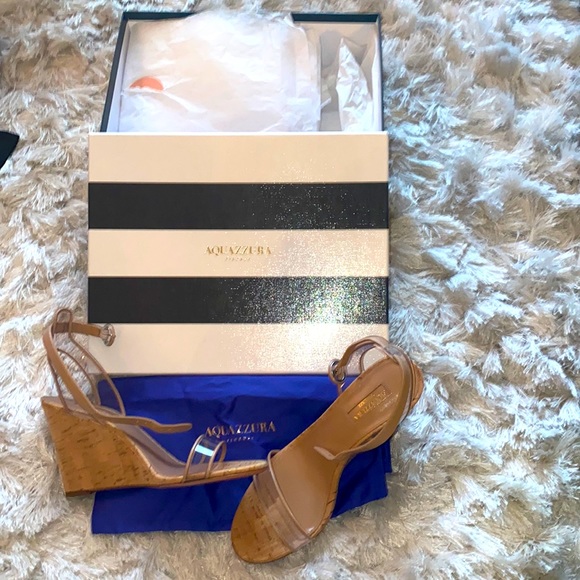 Aquazzura Shoes - Brand New!! Aquazzura Minimalist Wedge 85 clear!!  Size 38.5